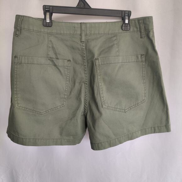 Pistola Tammy High Rise Olive Green Button Front Shorts Size 30 - Picture 4 of 7